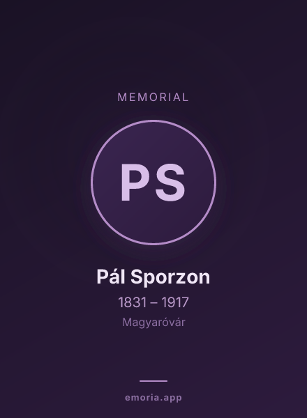 Memorial portrait of Pál Sporzon