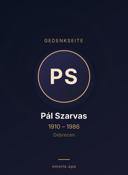 Gedenkportrait von Pál Szarvas