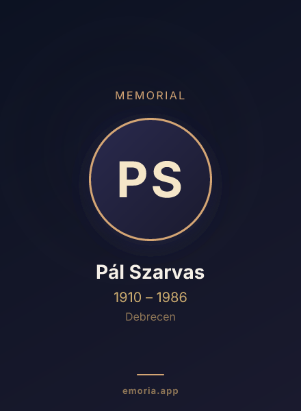 Memorial portrait of Pál Szarvas