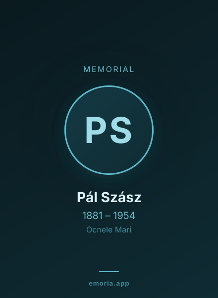 Memorial portrait of Pál Szász
