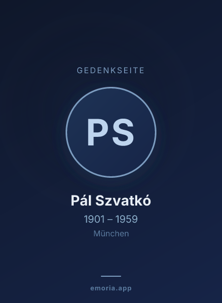 Gedenkportrait von Pál Szvatkó
