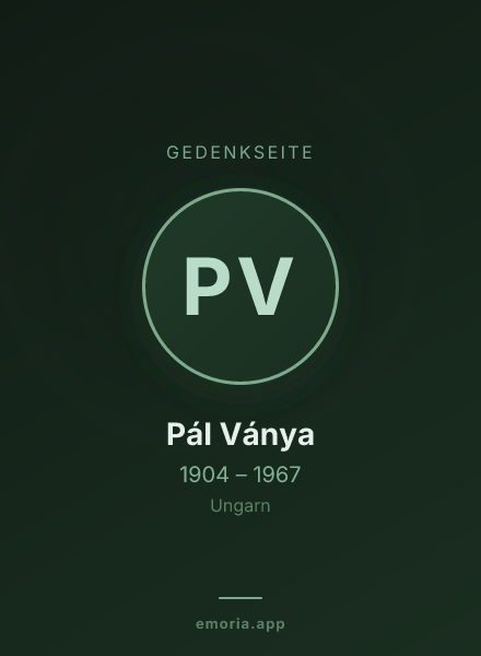 Gedenkportrait von Pál Ványa