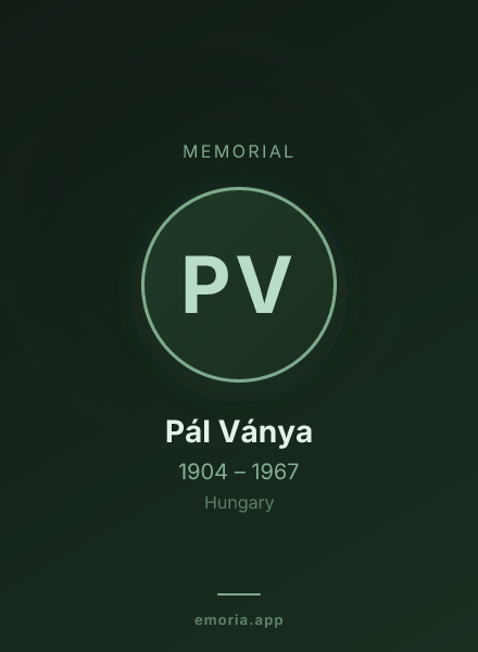 Memorial portrait of Pál Ványa
