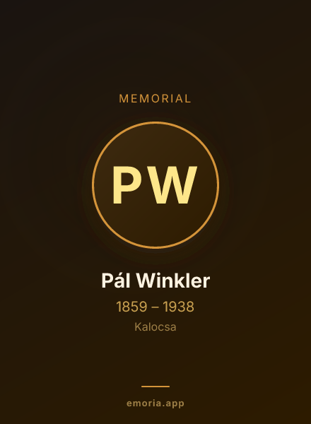 Memorial portrait of Pál Winkler