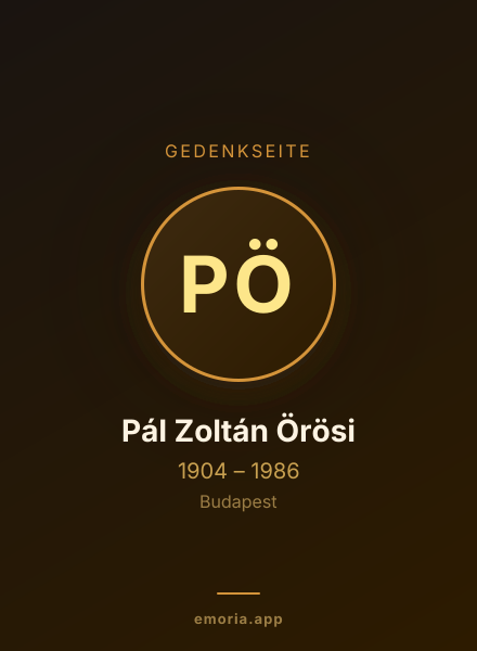 Gedenkportrait von Pál Zoltán Örösi