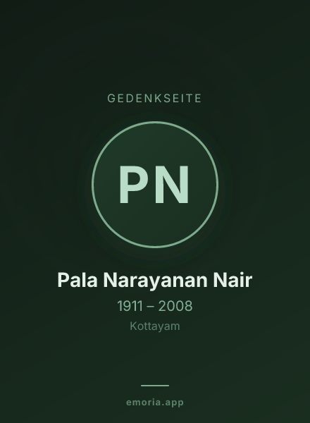 Gedenkportrait von Pala Narayanan Nair