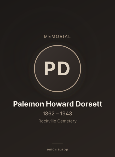 Memorial portrait of Palemon Howard Dorsett