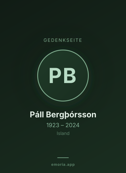 Gedenkportrait von Páll Bergþórsson