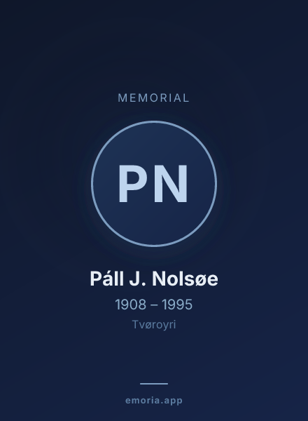 Memorial portrait of Páll J. Nolsøe