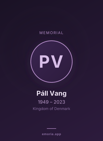 Memorial portrait of Páll Vang
