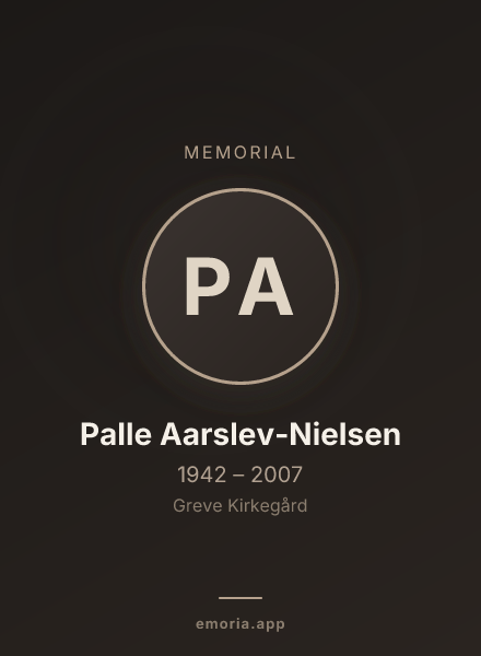 Memorial portrait of Palle Aarslev-Nielsen