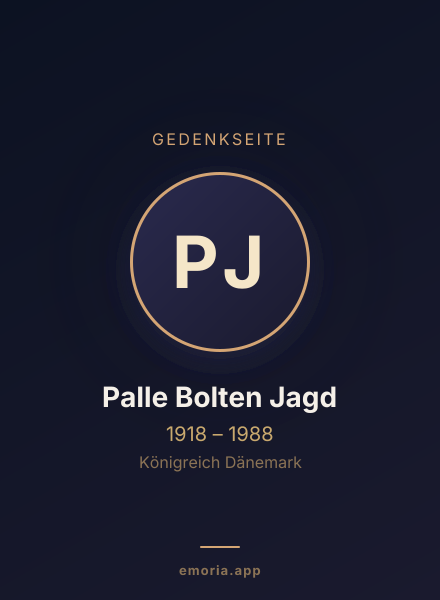 Gedenkportrait von Palle Bolten Jagd