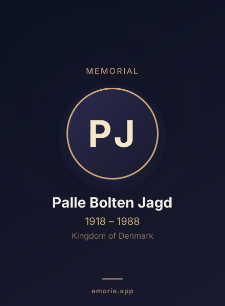 Memorial portrait of Palle Bolten Jagd