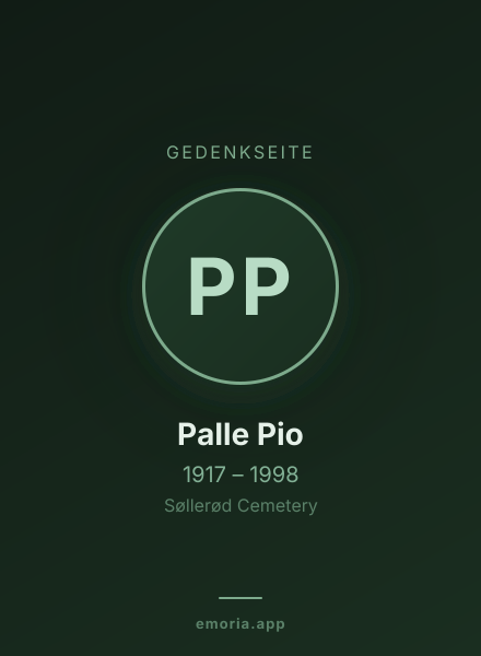 Gedenkportrait von Palle Pio