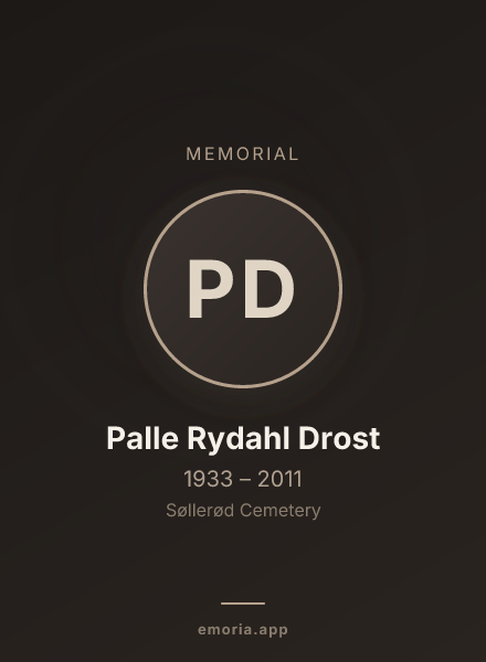 Memorial portrait of Palle Rydahl Drost