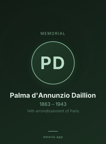 Memorial portrait of Palma d'Annunzio Daillion