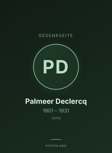 Gedenkportrait von Palmeer Declercq