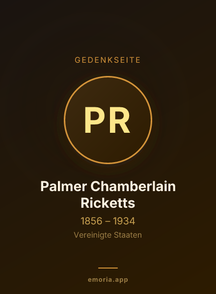 Gedenkportrait von Palmer Chamberlain Ricketts