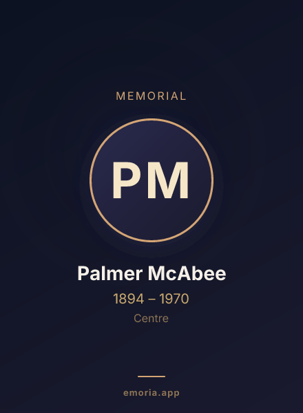 Memorial portrait of Palmer McAbee