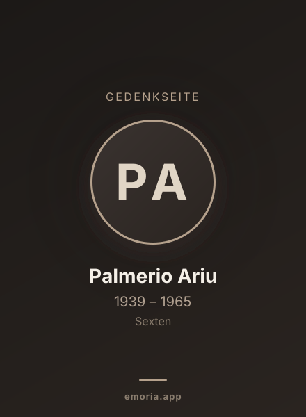 Gedenkportrait von Palmerio Ariu
