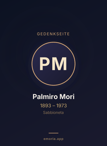 Gedenkportrait von Palmiro Mori