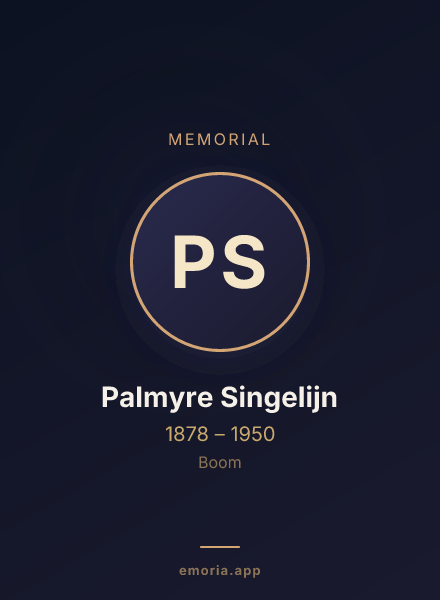 Memorial portrait of Palmyre Singelijn