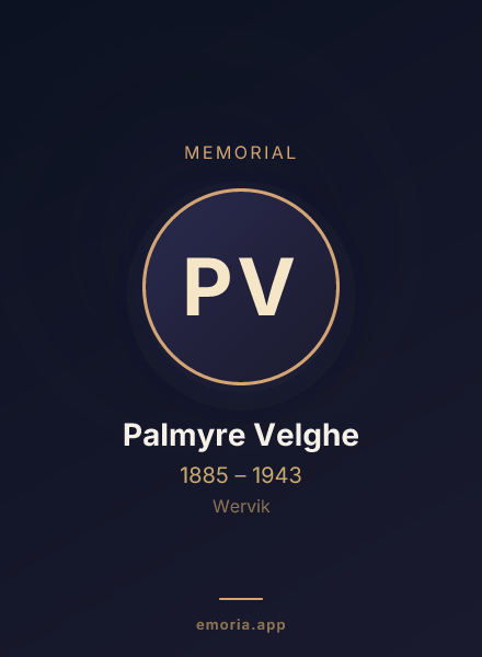 Memorial portrait of Palmyre Velghe
