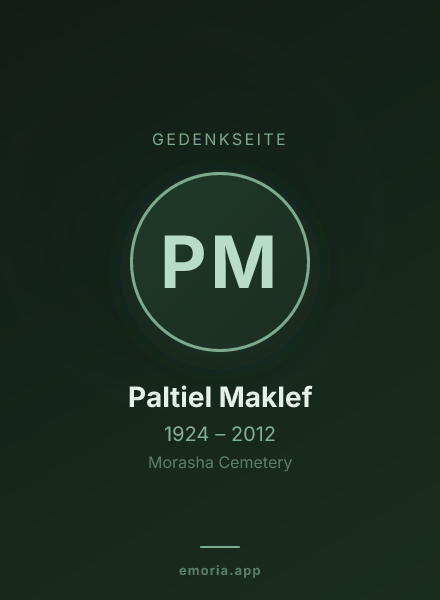 Gedenkportrait von Paltiel Maklef