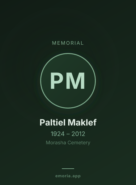Memorial portrait of Paltiel Maklef