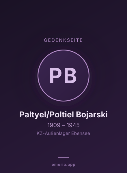 Gedenkportrait von Paltyel/Poltiel Bojarski