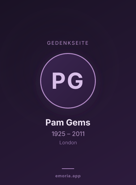 Gedenkportrait von Pam Gems