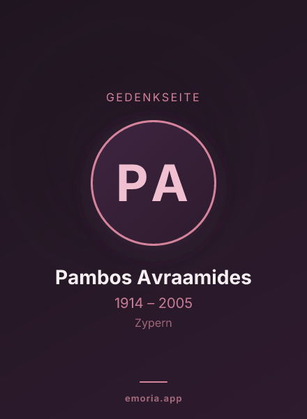 Gedenkportrait von Pambos Avraamides