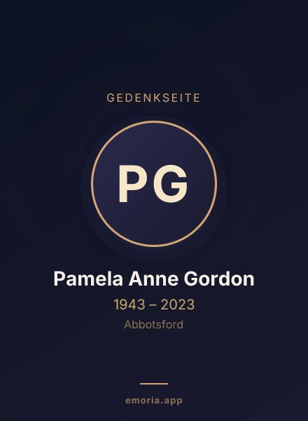 Gedenkportrait von Pamela Anne Gordon