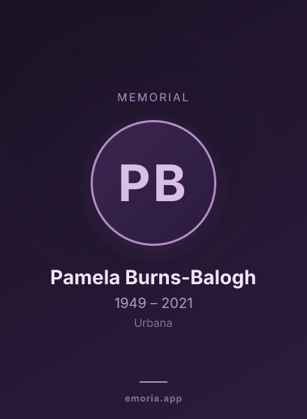 Memorial portrait of Pamela Burns-Balogh