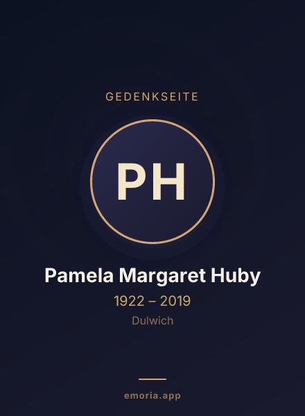 Gedenkportrait von Pamela Margaret Huby