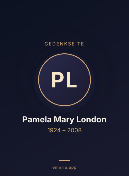 Gedenkportrait von Pamela Mary London