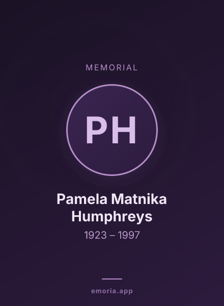 Memorial portrait of Pamela Matnika Humphreys