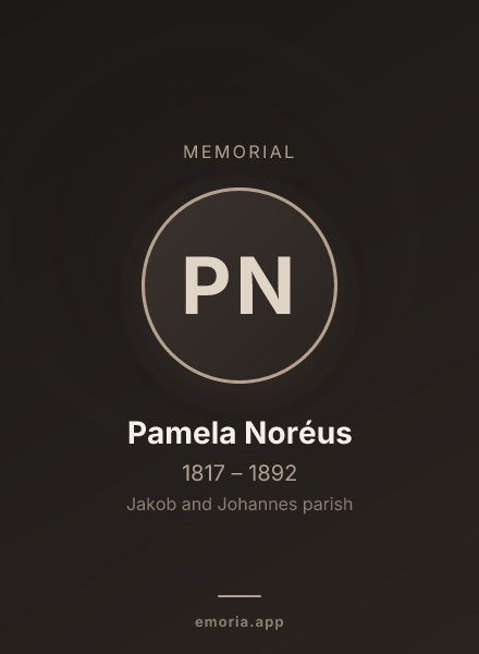 Memorial portrait of Pamela Noréus