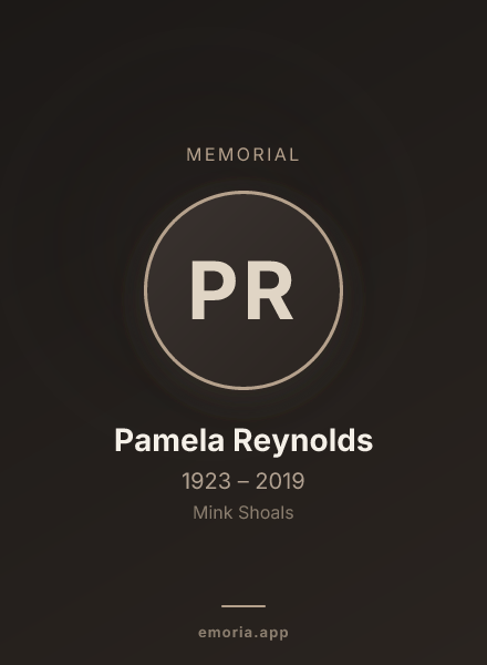 Memorial portrait of Pamela Reynolds