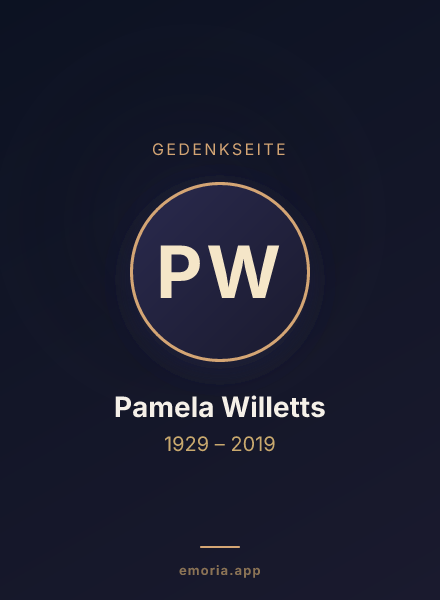 Gedenkportrait von Pamela Willetts