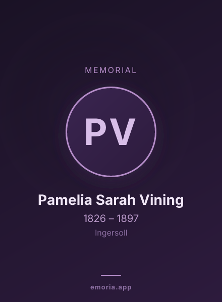 Memorial portrait of Pamelia Sarah Vining