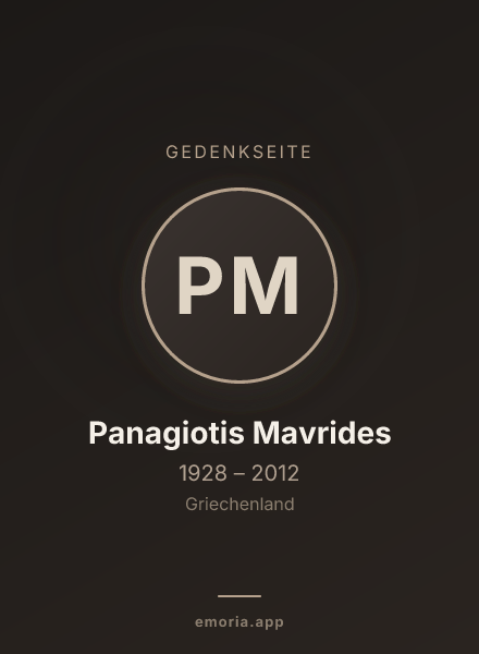 Gedenkportrait von Panagiotis Mavrides
