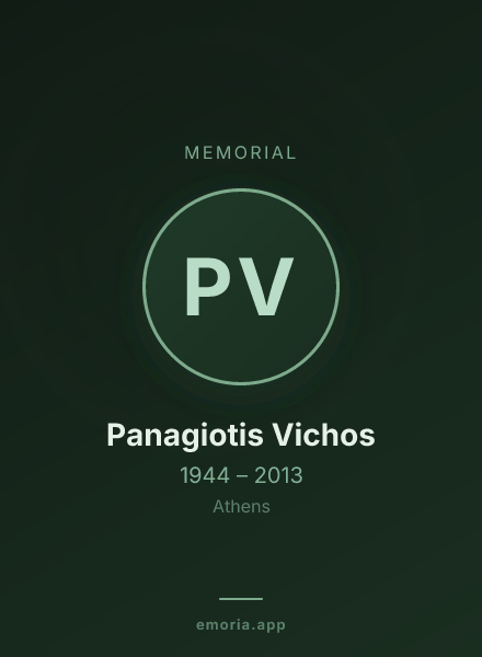 Memorial portrait of Panagiotis Vichos