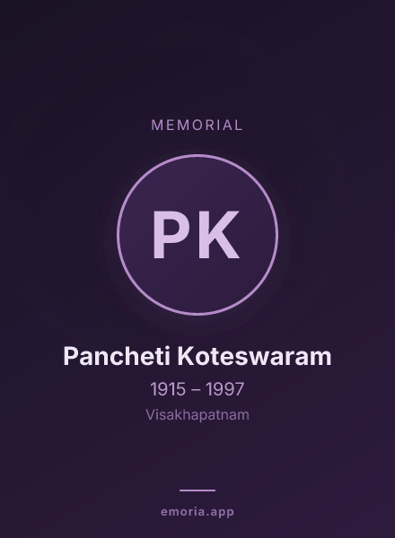 Memorial portrait of Pancheti Koteswaram