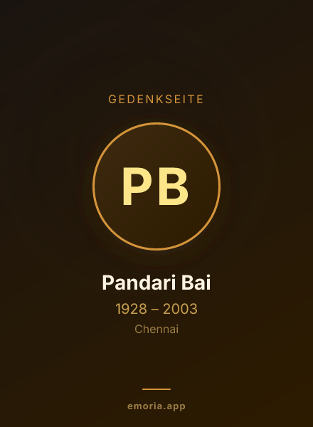 Gedenkportrait von Pandari Bai