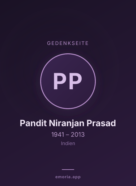 Gedenkportrait von Pandit Niranjan Prasad