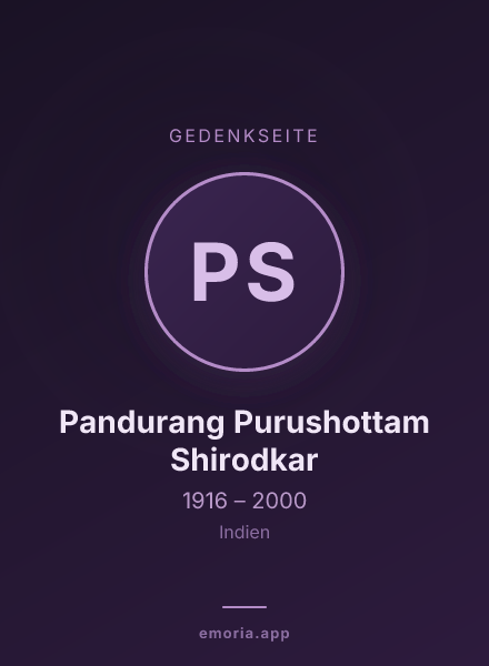 Gedenkportrait von Pandurang Purushottam Shirodkar