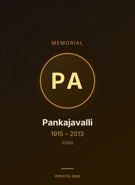 Memorial portrait of Pankajavalli