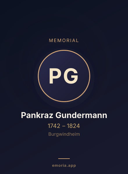 Memorial portrait of Pankraz Gundermann