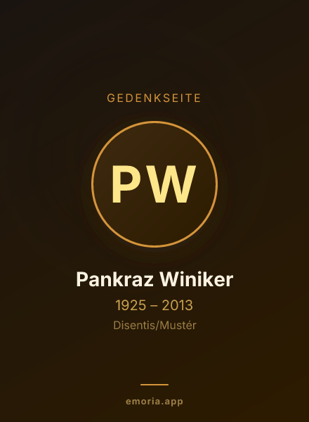Gedenkportrait von Pankraz Winiker